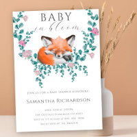 Baby in bloom Woodland Fox Floral Baby Shower