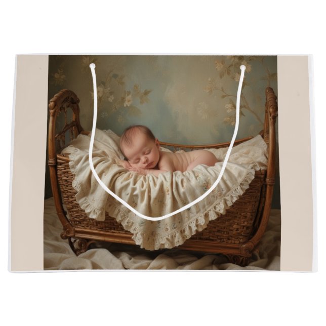 Baby in Cradle Large Gift Bag (Front)