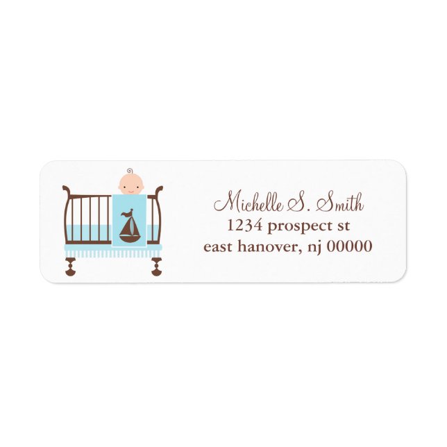 Baby in crib Return Address Labels (Front)