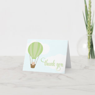 Baby in Green Balloon Thank You Card