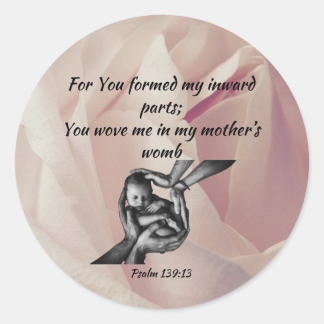 Baby in Hands Classic Round Sticker (Front)