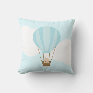 Baby in Hot Air Balloon {blue} Cushion
