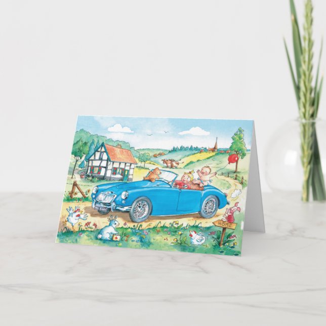 Baby in MG Oldtimer Car - Baby card (Front)