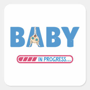 Baby in progress business card square sticker