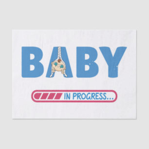 Baby in progress business card tissue paper
