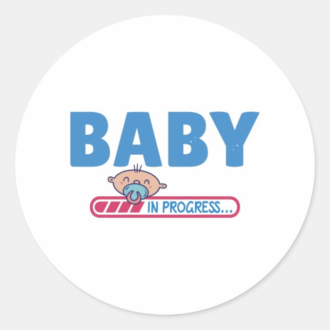 Baby in progress classic round sticker (Front)