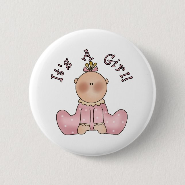 Baby in Sleeper It's a Girl 6 Cm Round Badge (Front)
