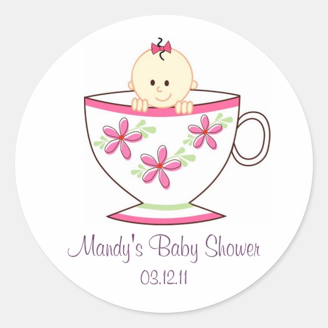 Baby in Tea Cup Stickers / Toppers (Front)