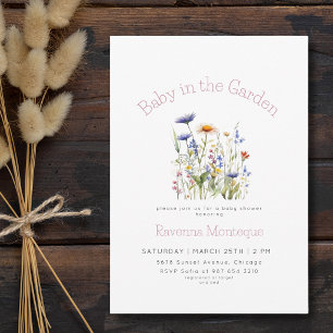 Baby in the Garden Meadow Floral Baby Shower Invitation