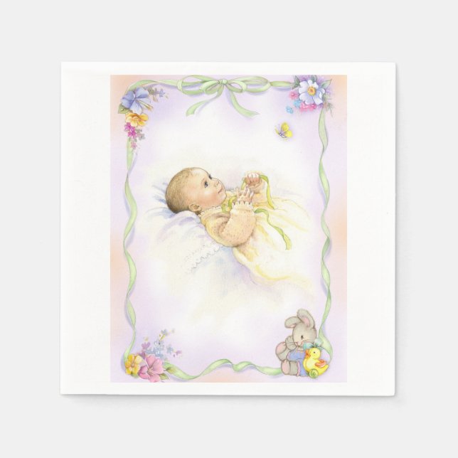 Baby infant baptism christening design napkin (Front)