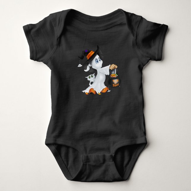 Baby Infant Bodysuit-Halloween Ghost Bodysuit (Front)