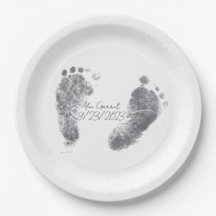 Baby Ink Foot prints Paper Plate