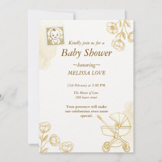 Baby Invitation - Cute Stamp