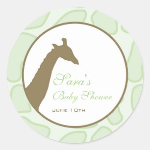 Baby Invitation or Favour Sticker - Green