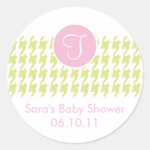 Baby Invitation or Favour Sticker - Monogram