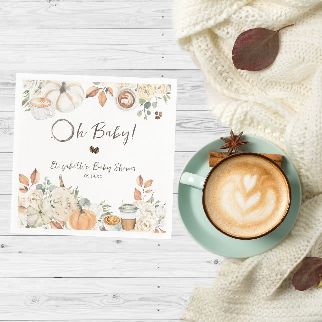 Baby is Brewing | Autumn Coffee Baby Shower Napkin (Creator Uploaded)