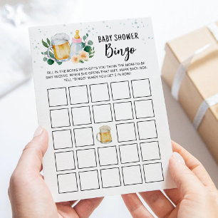 Baby Is Brewing Baby Shower Bingo Game Card Pink