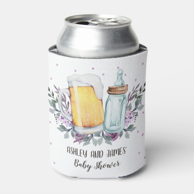 Baby is Brewing Baby Shower Cheers Beer Bottle  Can Cooler (Can Front)