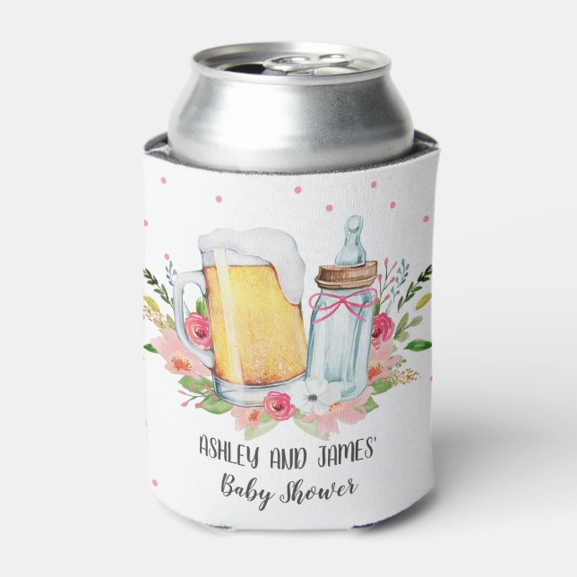 Baby is Brewing Baby Shower Cheers Beer Bottle Can Cooler (Can Front)
