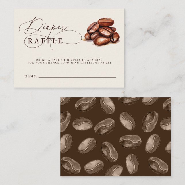 Baby is Brewing Baby Shower Diaper Raffle Enclosure Card (Front/Back)