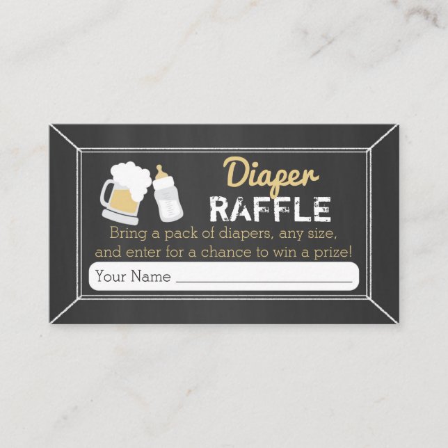 Baby is Brewing Baby Shower Diaper Raffle Ticket Enclosure Card (Front)