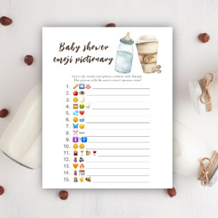 Baby is brewing baby shower Emoji picture game