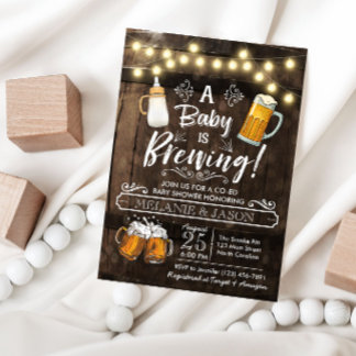 Baby Is Brewing Baby Shower Invitation Beer