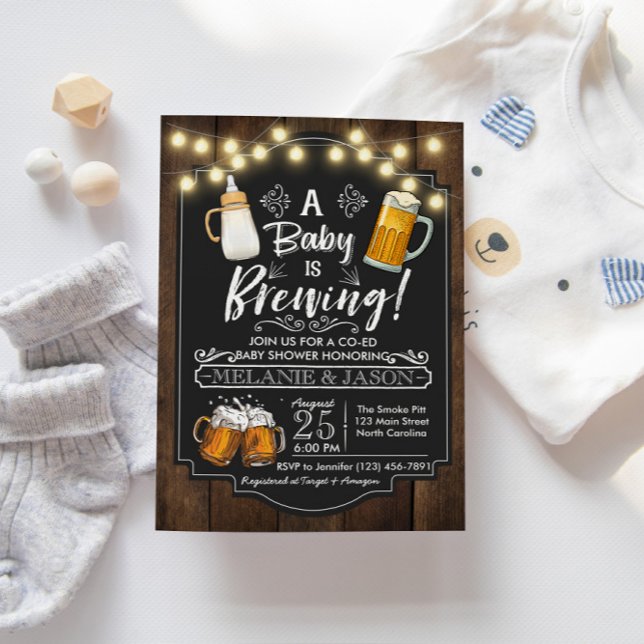 Baby Is Brewing Baby Shower Invitation Beer (Creator Uploaded)