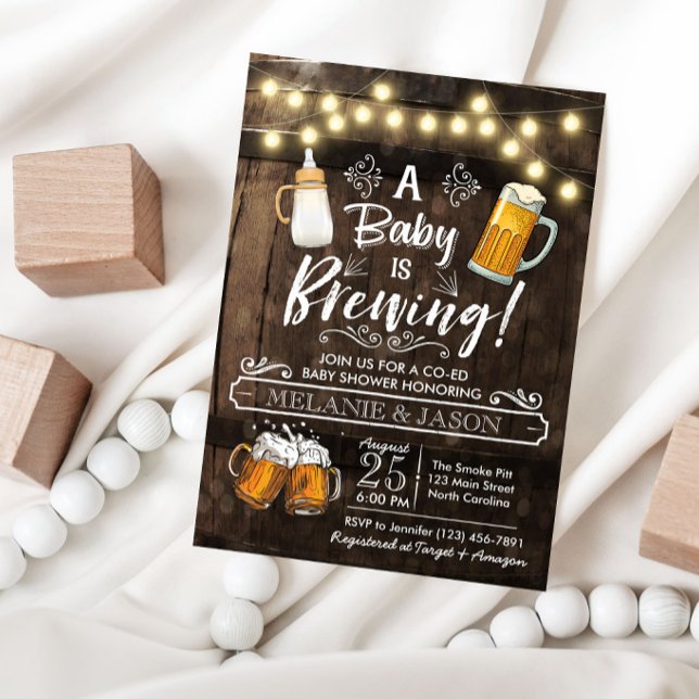 Baby Is Brewing Baby Shower Invitation Beer (Creator Uploaded)
