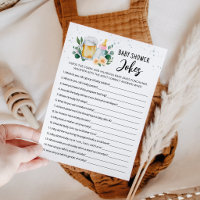 Baby Is Brewing Baby Shower Jokes Game with Answer
