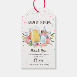 Baby is Brewing Baby Shower Thank You Tag Greenery