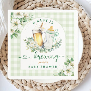 Baby Is Brewing Beer Baby Shower Paper Napkin