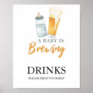 Baby is brewing beer Drinks Poster