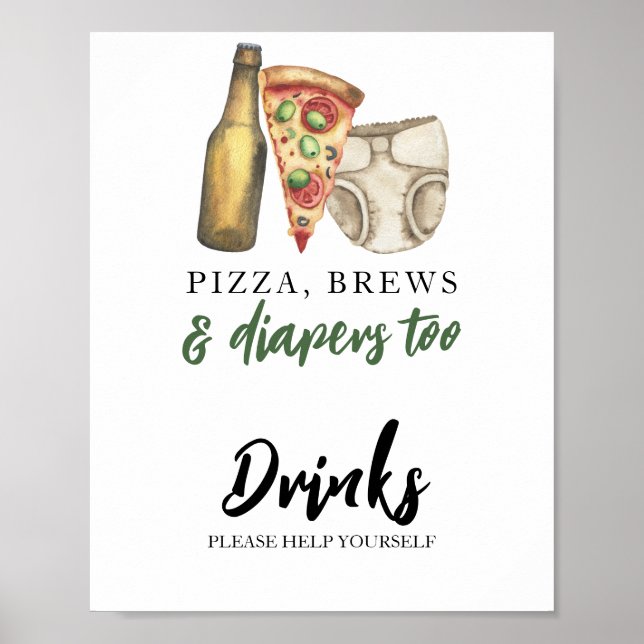 Baby is brewing beer Drinks Poster (Front)