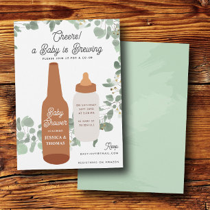 Baby is Brewing Beers & Bottles Coed Baby Shower Invitation