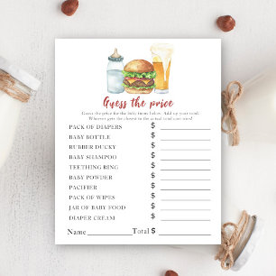 Baby is brewing & burgers - Price Guess Game