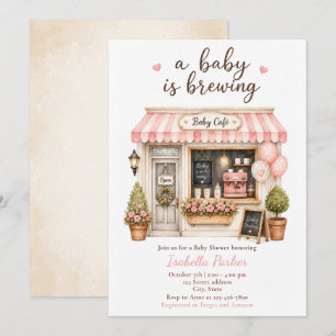 Baby Is Brewing Cafe Baby Shower Invitation