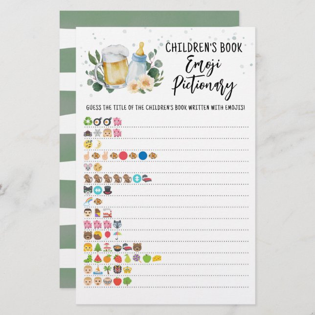 Baby Is Brewing Children's Book Emoji Pictionary (Front/Back)