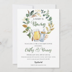 Baby is Brewing Co-ed Couples Shower Invitation