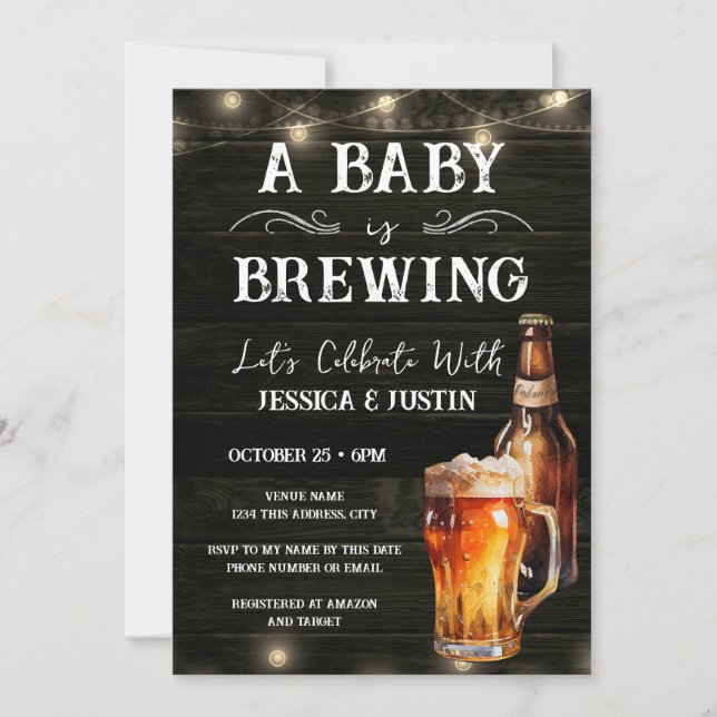 Baby is Brewing Coed Baby Shower  Invitation (Front)