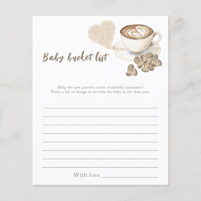 Baby is brewing coffee - Baby bucket list (Front)