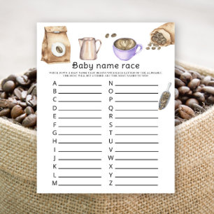 Baby is brewing coffee - Baby name race game