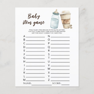 Baby is brewing coffee baby shower Baby Item Game