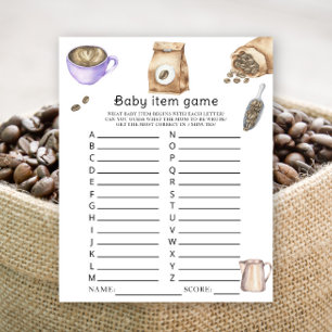 Baby is brewing coffee baby shower Baby Item Game