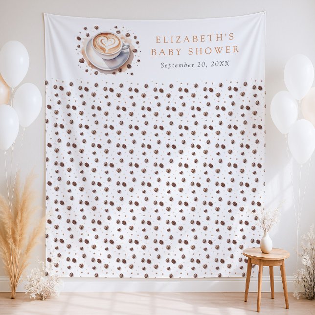 Baby is Brewing Coffee Baby Shower Backdrop Tapestry (Creator Uploaded)