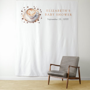Baby is Brewing Coffee Baby Shower Backdrop Tapestry