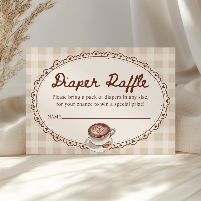 Baby is Brewing Coffee Baby Shower Diaper Raffle Enclosure Card (Creator Uploaded)