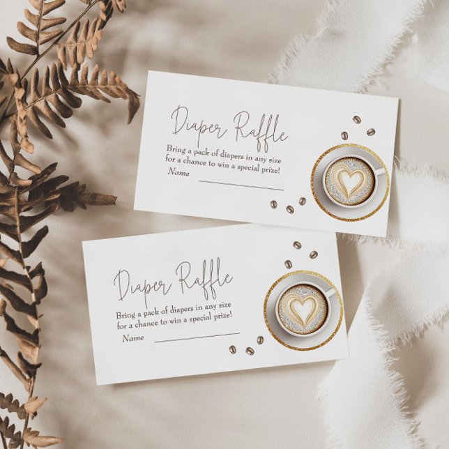 Baby Is Brewing Coffee Baby Shower Diaper Raffle  Enclosure Card (Creator Uploaded)