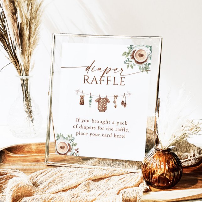 Baby Is Brewing Coffee Baby Shower Diaper Raffle  Poster (Creator Uploaded)