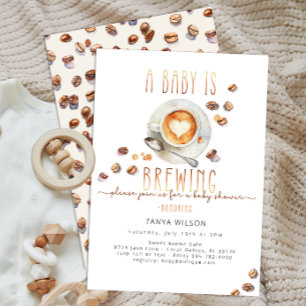 Baby Is Brewing Coffee Baby Shower   Editable  Invitation